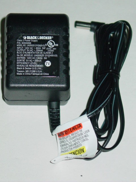 NEW Black & Decker UA050020 AC Adapter 905000898 5VAC 200mA